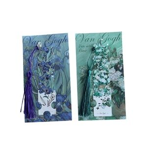 2 Van Gogh Floral Bookmarks with Tassels